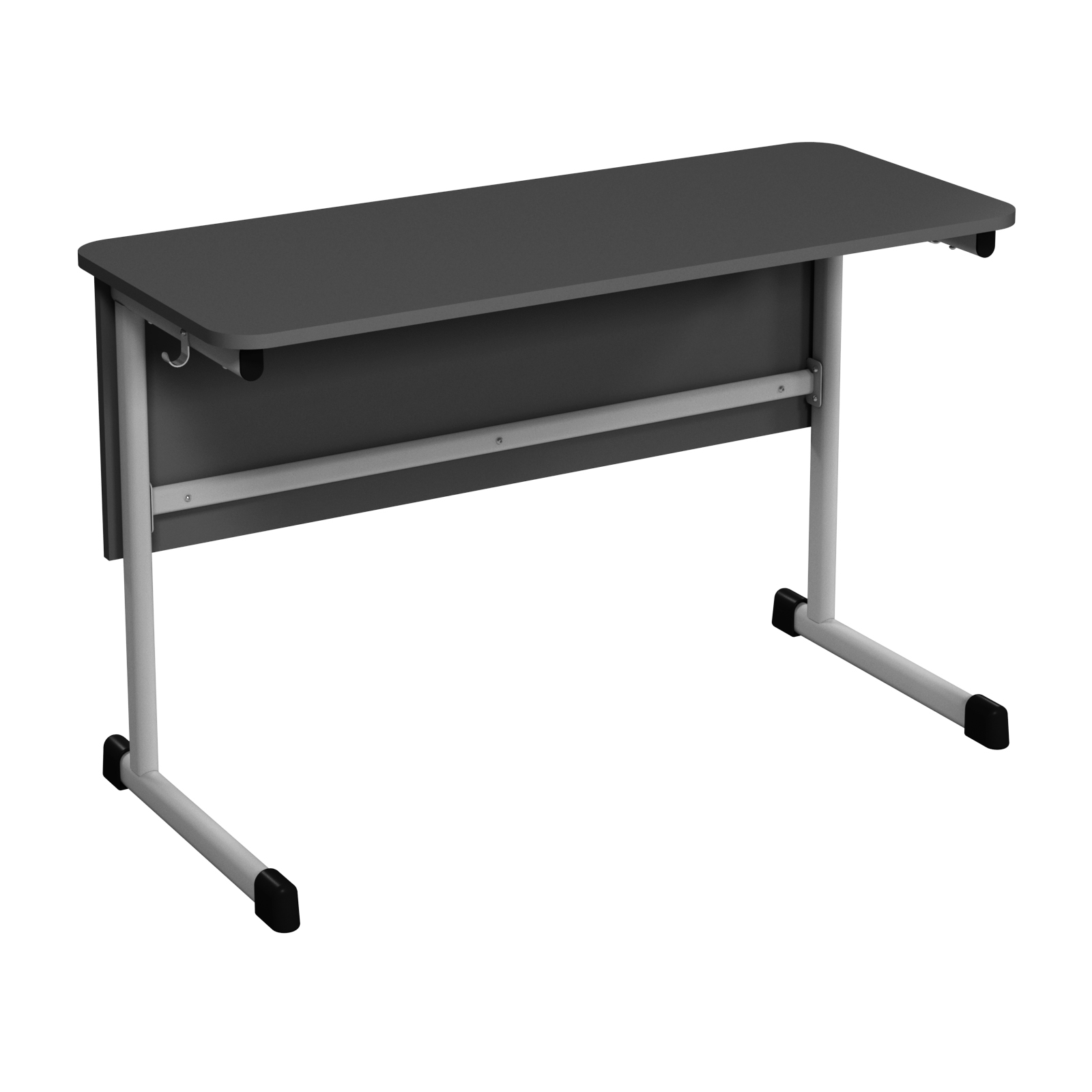 2-місний учнівський стіл без полиці, на плоскоовальній металевій трубі, для шкільних та навчальних закладів, ЛЕЛЕКА, 1200х500х760 мм.